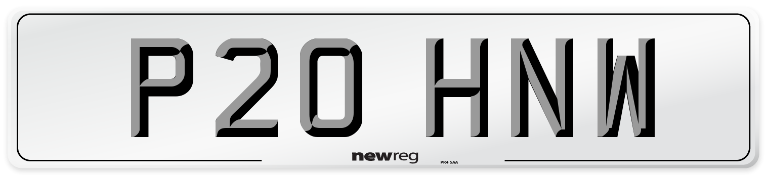 P20 HNW Number Plate from New Reg